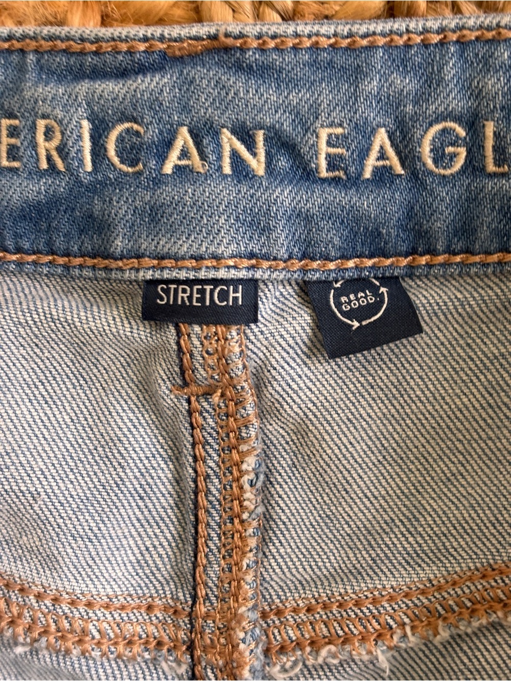 American Eagle Outfitters Light Blue Wide-Leg Cargo Jeans - Picture 4 of 6